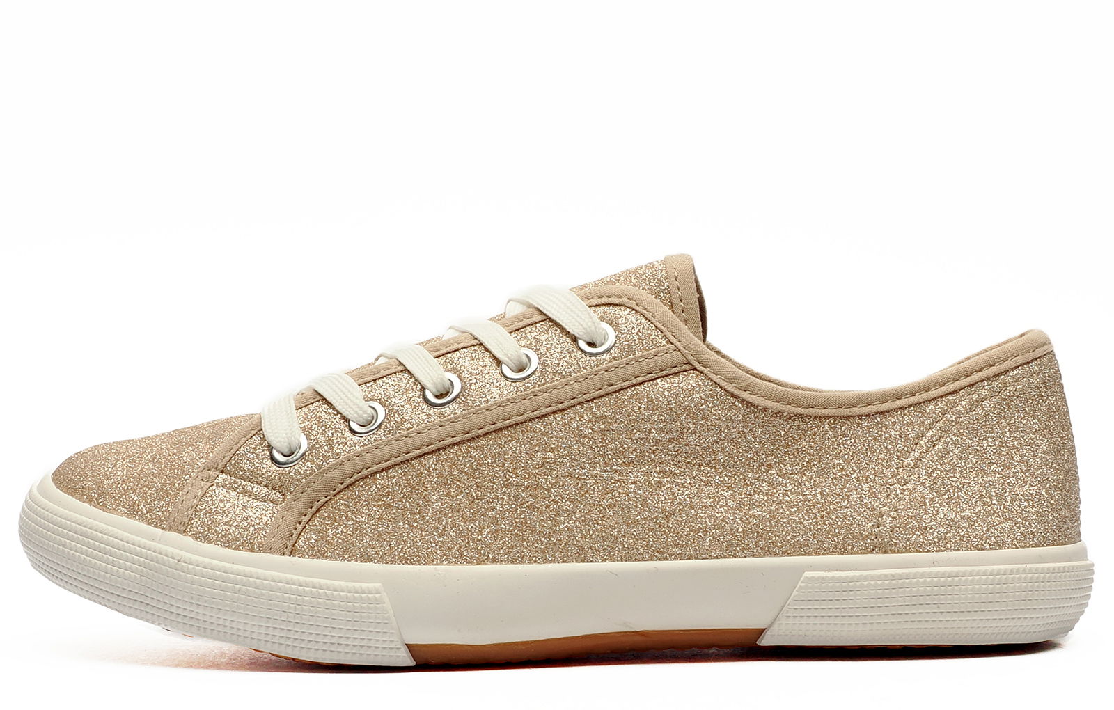 Ex Chainstore Womens Glitter Plimsole Traienrs